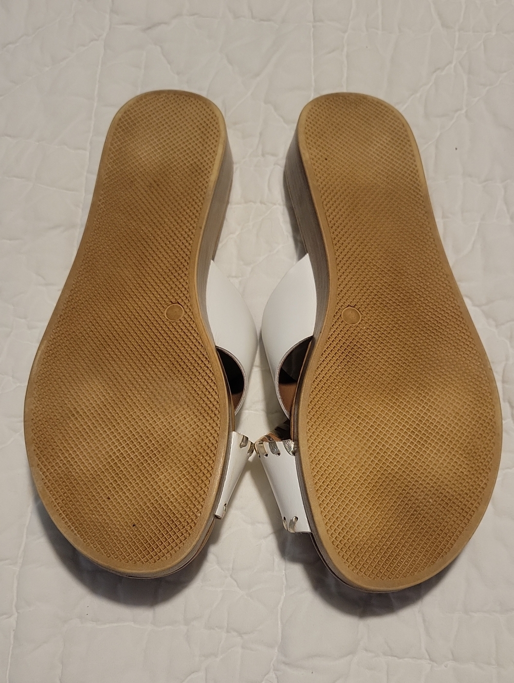 White Leather Cross-Strap Slide Sandals By Sophia Milano - Picture 3 of 4